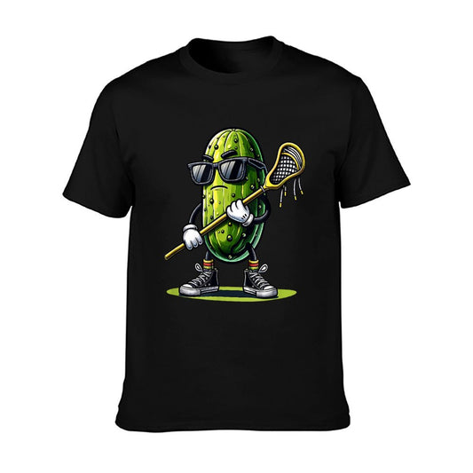 Pickle Playing Lacrosse Funny Sports Trendy For Boys T-Shirt
