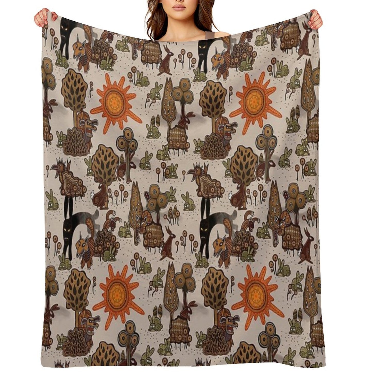 In The Beginning of The World - Watership Down Pattern Throw Blanket