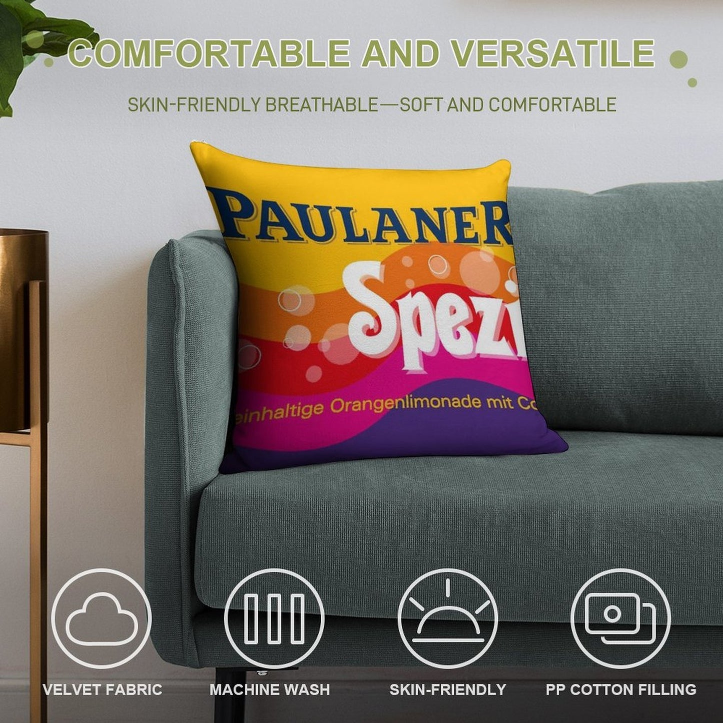 PaulanerSpezi Munich Soft High-Density Material Throw Pillow