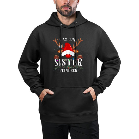 I Am The Sister Reindeer Christmas Family Cotton-Polyester Blend Hoodie