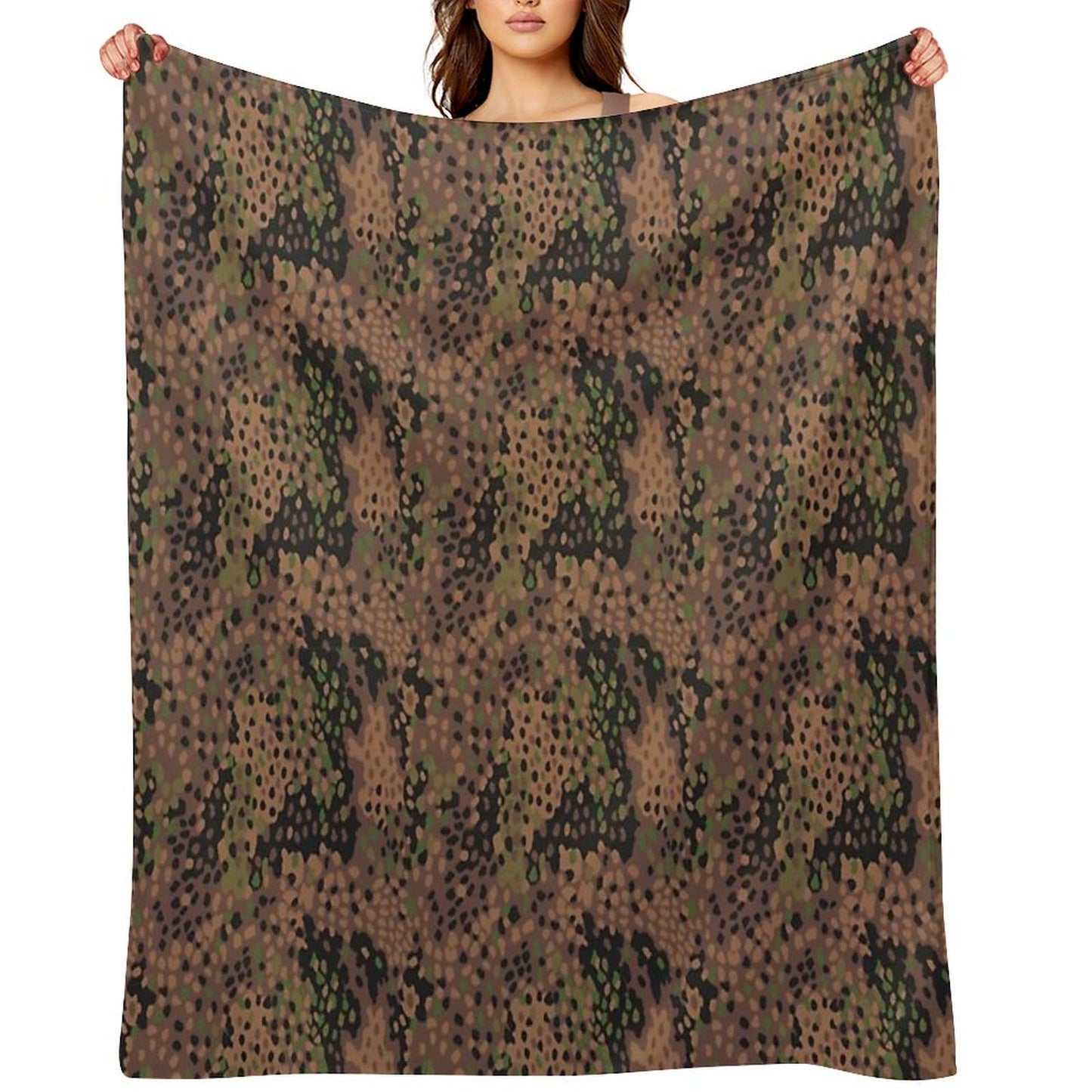 M44 Pea Dot Camo Throw Blanket