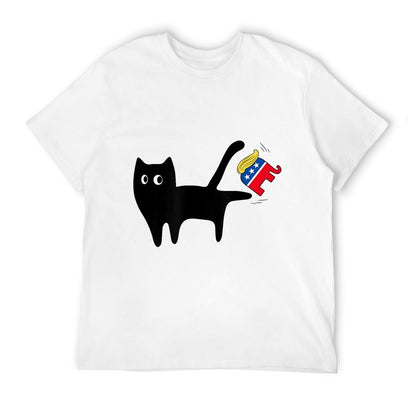 Black Cat Vs Elephant Anti Trump Funny 4th of July Men Women  Breathable T-Shirt
