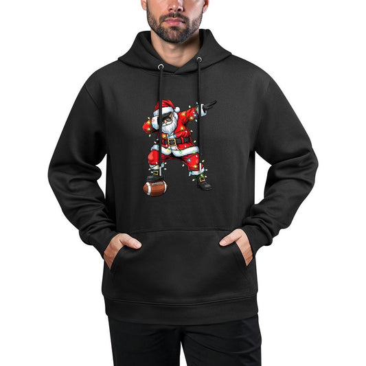 Dabbing Santa Funny Christmas Football Men Women Boys Girls Adjustable Hood Hoodie