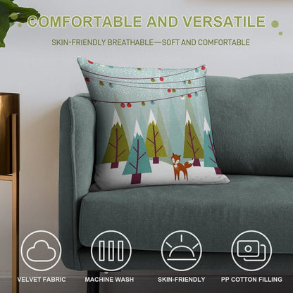 Winter Soft Anti-Pilling Throw Pillow