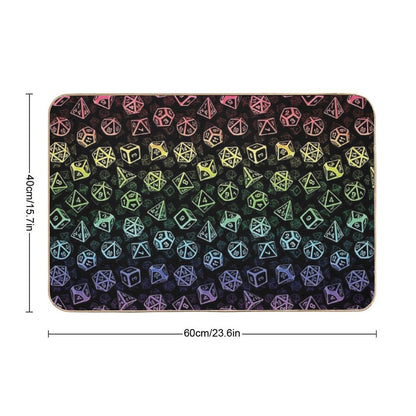 D20 Dice Set Pattern (Rainbow) Bath Mat