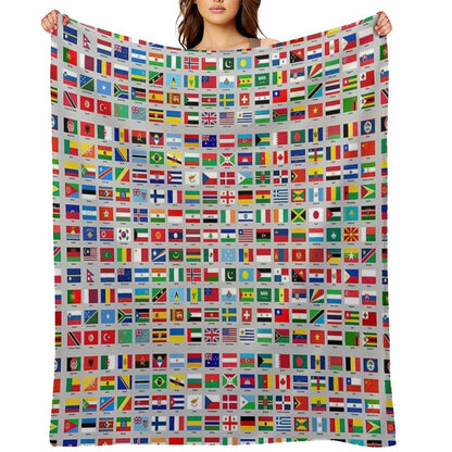 All of The Current World Flags Every Nation Throw Blanket