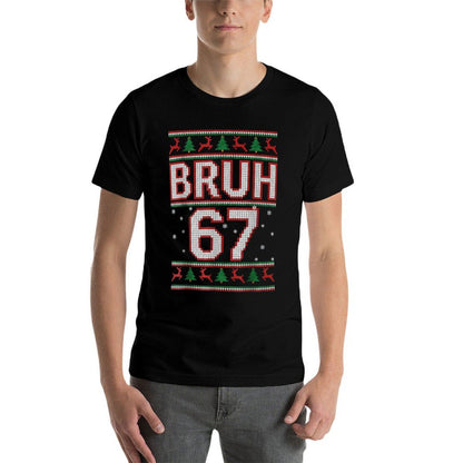 Funny Bruh 67 Christmas Holiday Women Kids Xmas Pajamas  Soft T-Shirt