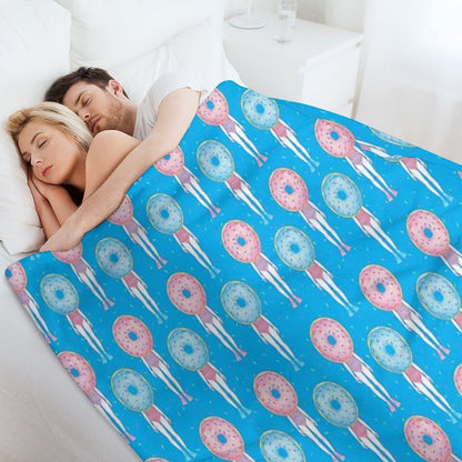 The Summer Treats  Pool Party Doughnut Throw Blanket