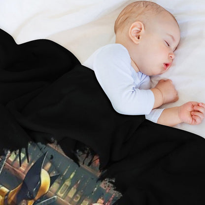 Two Superheroes Drinking in A Bar Throw Blanket