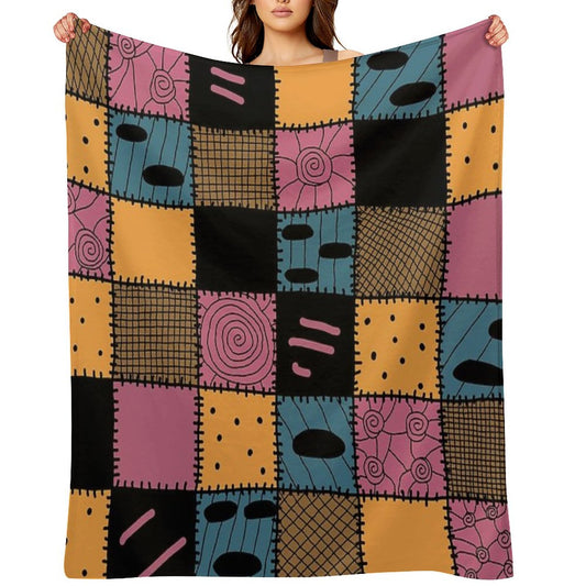 Nightmare Sally Inspired Pattern Throw Blanket