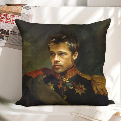 Brad Pitt - Replaceface Linen Throw Pillow Cover