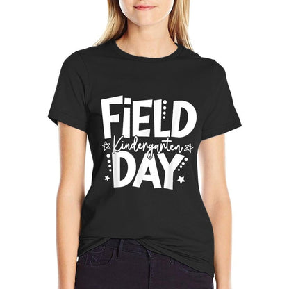 Kindergarten Field Day 2025 Let The Games Begin Kids Teacher  Ribbed Collar T-Shirt