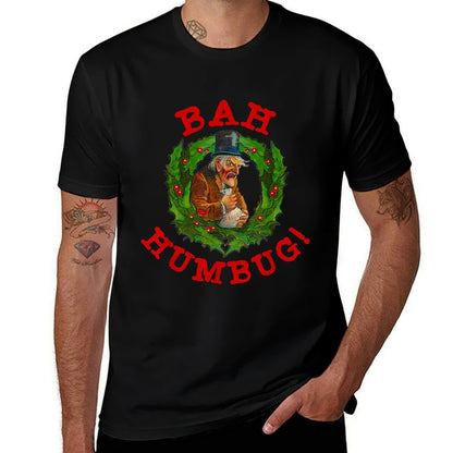 Ugly Christmas Party Scrooge Bah Humbug Christmas Wreath  Soft T-Shirt