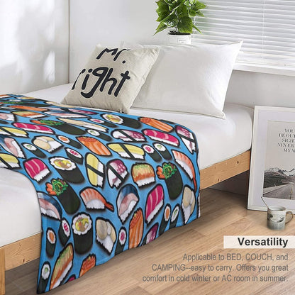 Blue Sushi Throw Blanket