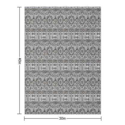 Geometric Tribal Pattern Detailed Monochromatic Art Throw Blanket