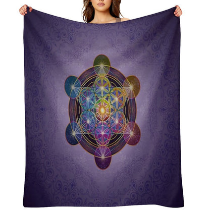 Metatron's Cube Merkabah Throw Blanket
