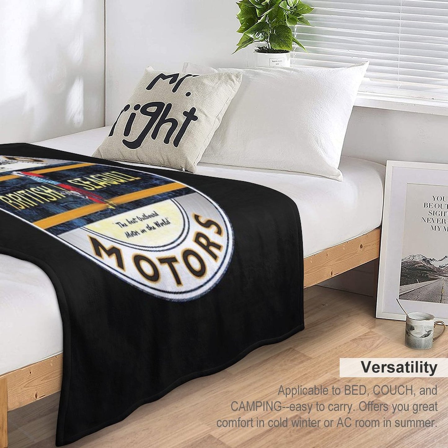 British Seagull Outboard Motors UK Sticker Throw Blanket