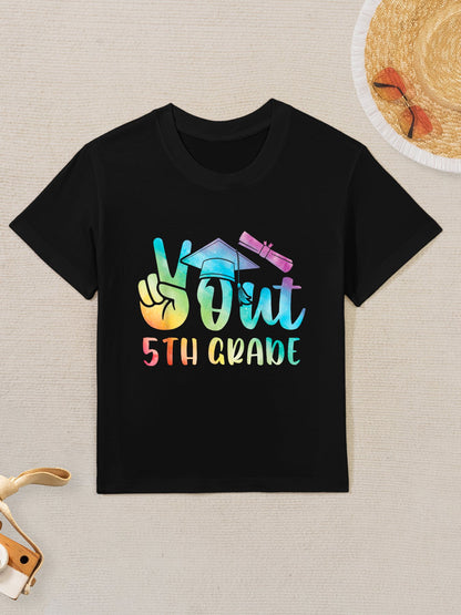 Peace Out 5th Grade Graduation Shirt Tie Dye Kids Kids T-Shirt