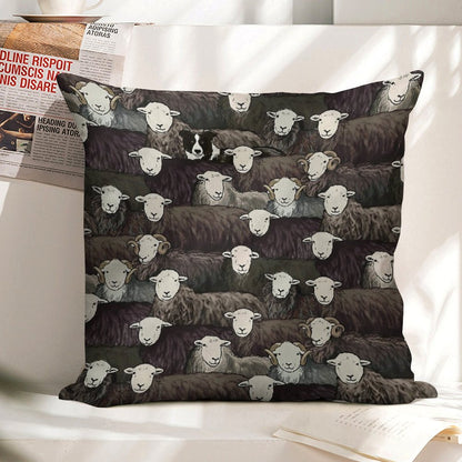 Herdwicks Linen Throw Pillow Cover