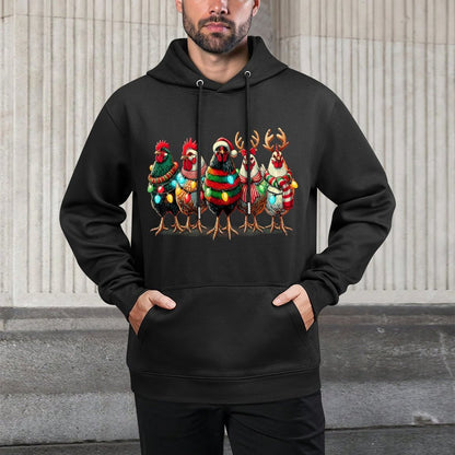 Chicken Lover Christmas Lights Farm Animal Cute Xmas Versatile Streetwear Hoodie
