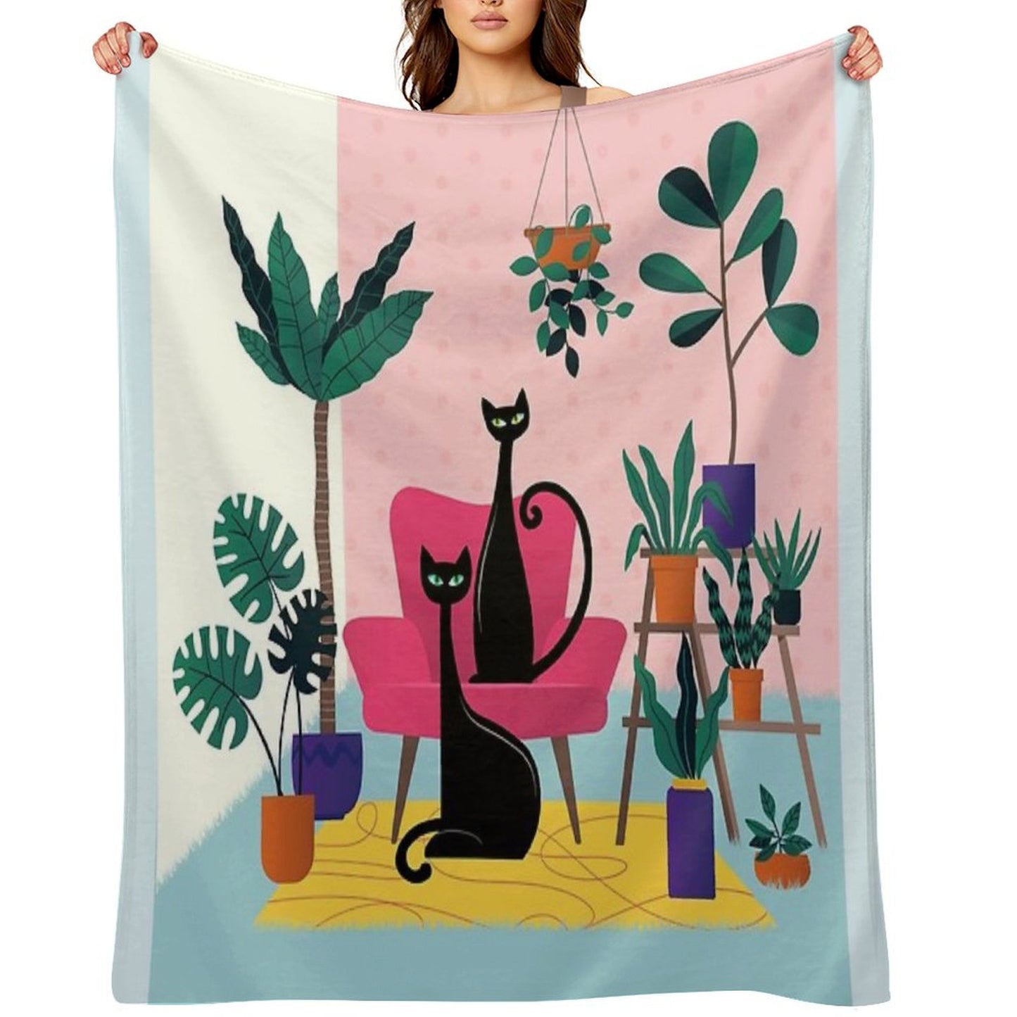 Sleek Black Cats Rule In This Urban Jungle Throw Blanket