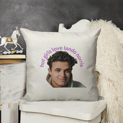 Hot Girls Love Lando Norris - Formula One Linen Throw Pillow Cover