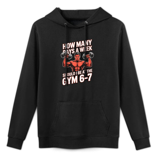 67 Six Seven Meme 6-7 Funny Gym Fitness Adjustable Hood Hoodie