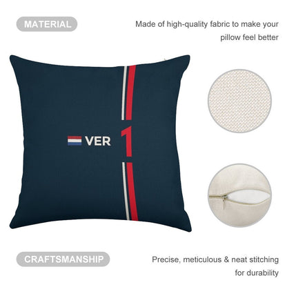F1 2022 - #1 Verstappen Linen Throw Pillow Cover