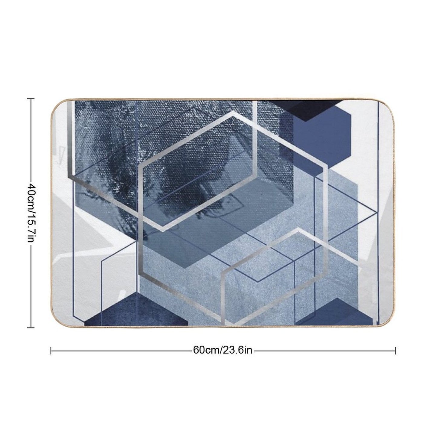 Blue And Grey Geo  Multi-Purpose Bath Mat