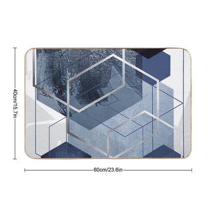 Blue And Grey Geo  Multi-Purpose Bath Mat