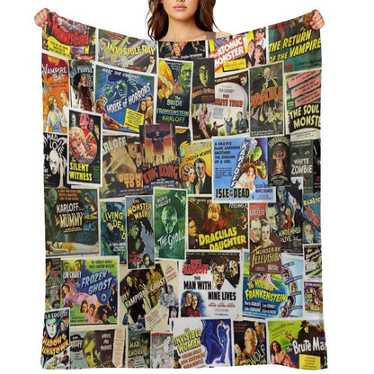 Vintage Horror Throw Blanket