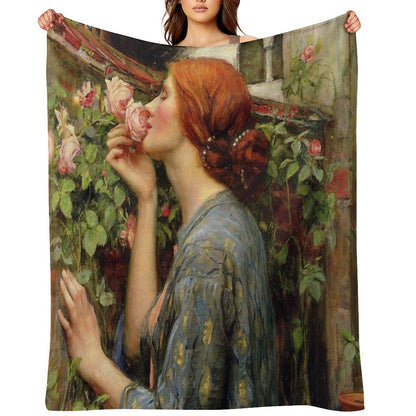 The Soul of The Rose -  John William Waterhouse Throw Blanket