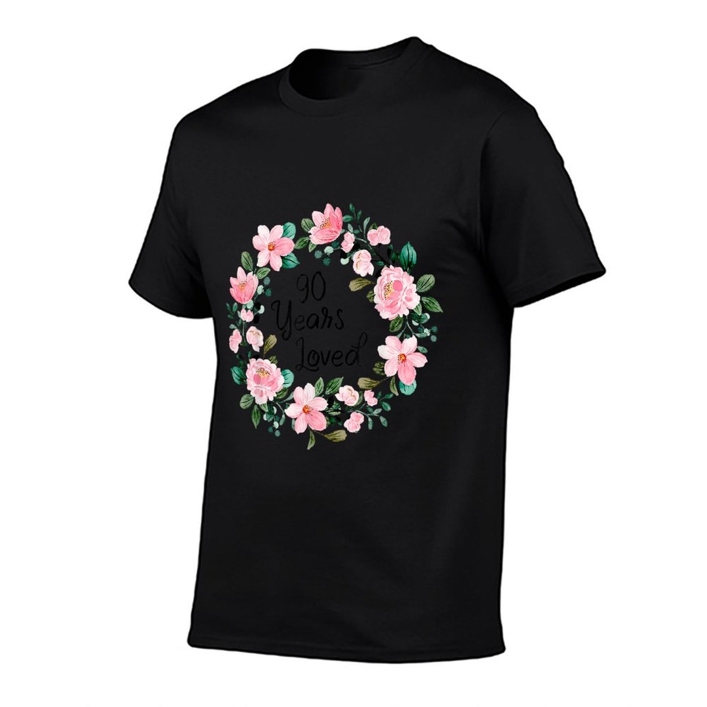 90 Years Loved Men Women 90 Years Old Floral 90th Birthday T-Shirt