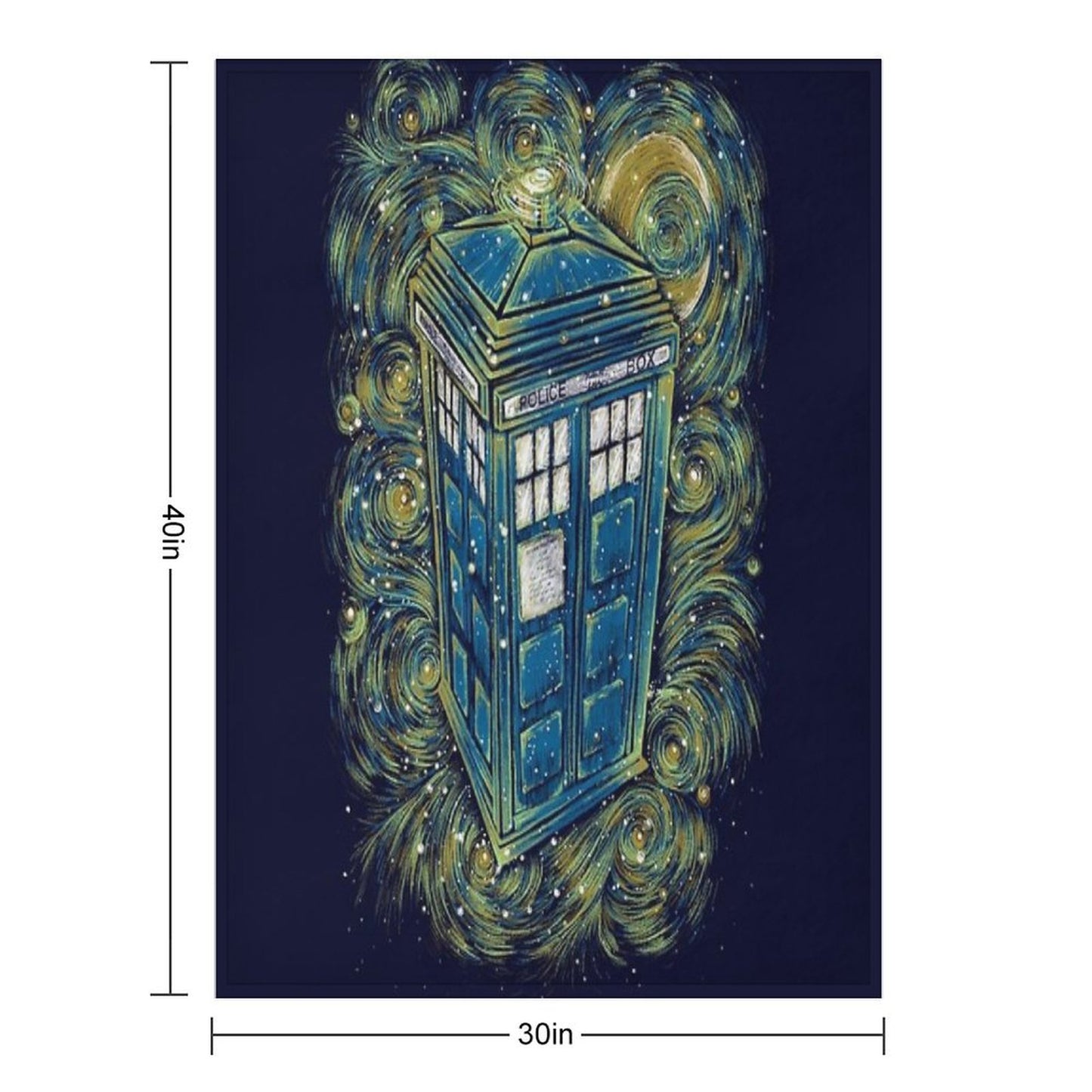 The Doctor in The Starry Night Throw Blanket