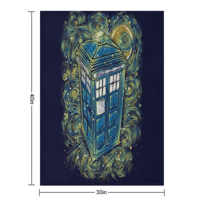 The Doctor in The Starry Night Throw Blanket