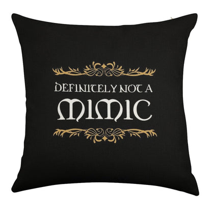 Definitely Not A Mimic Tabletop RPG Addict Linen Throw Pillow Cover