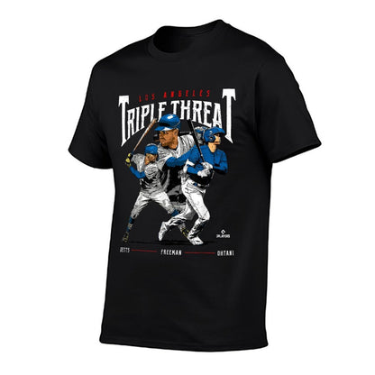 Triple Threat Ohtani, Betts, Freeman Los Angeles MLBPA  Fade-proof Color T-Shirt