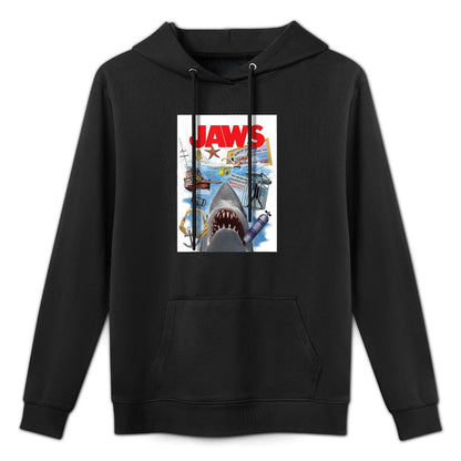 Jaws 50th Anniversary Poster Amity Island Collage 2-Sided Colorfast Hoodie