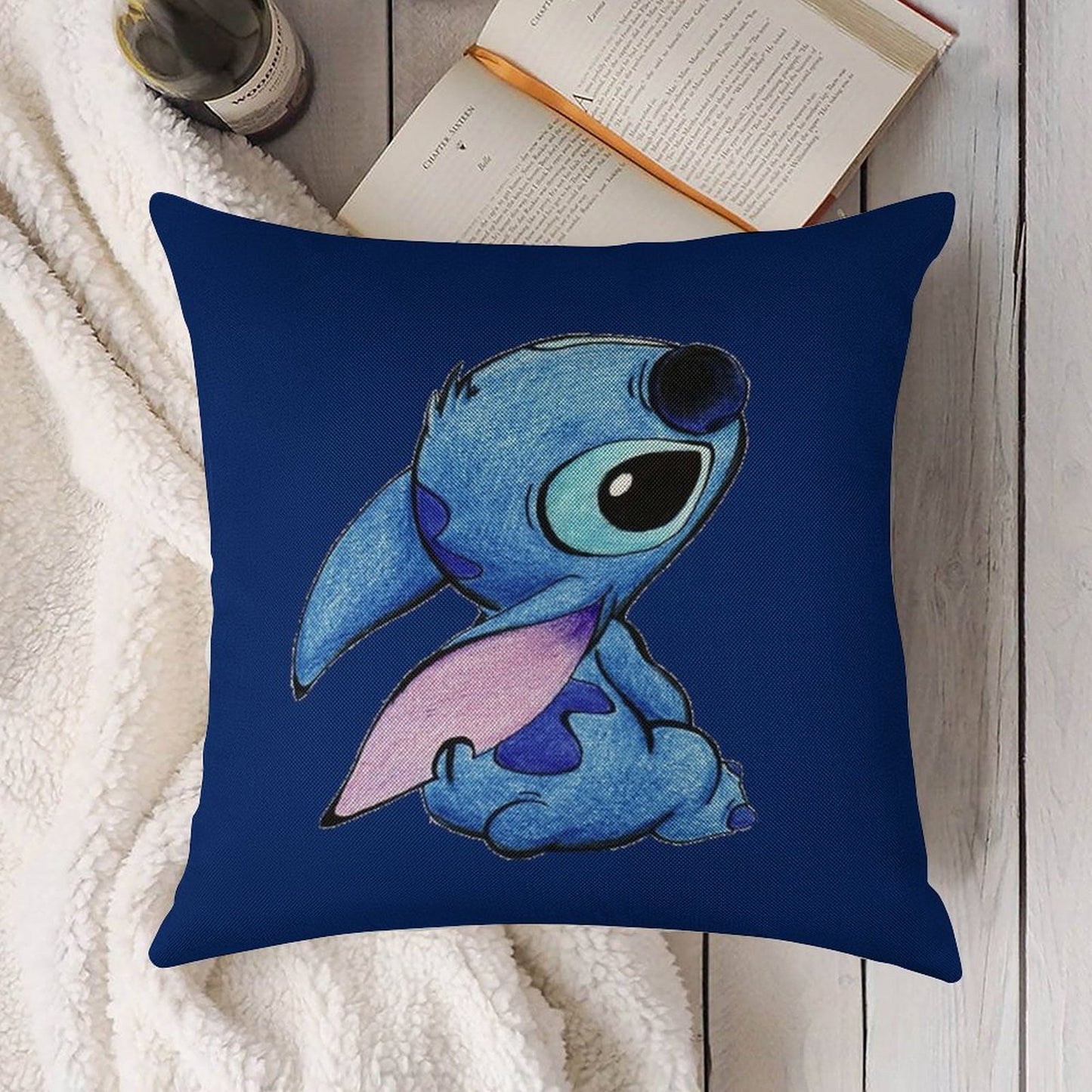 Cute Stitch ! Linen Throw Pillow Cover