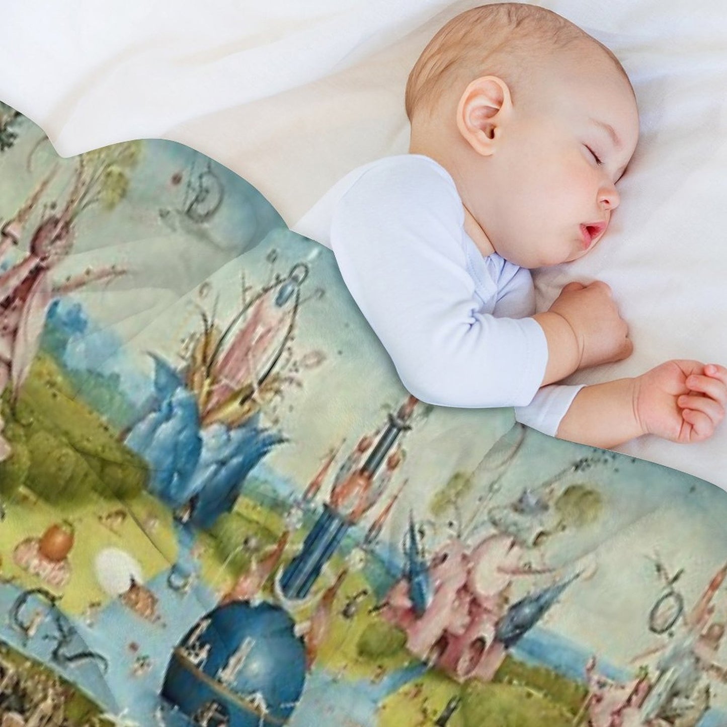 The Garden of Earthly Delights Full Image Throw Blanket