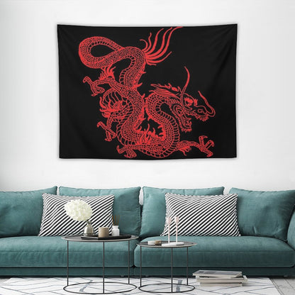Red Chinese Dragon Tapestry