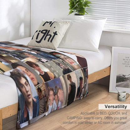 Louis Partridge Collage Phone Case Throw Blanket