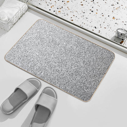 Light Gray, Black And White Elegant Design (Photo of Glitter - Not Reflective) Bath Mat