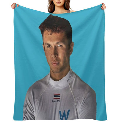 Alex Albon F1 Driver Serious Face Williams F1 Team Logan Sargeant Teammate Throw Blanket