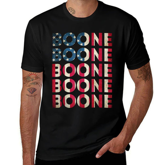 Boone Personalized Name Vintage Retro US Woman Man  Summer-ready Fabric T-Shirt