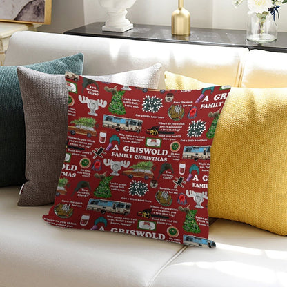 Christmas Vacation Collage Soft Luxury Feel Throw Pillow