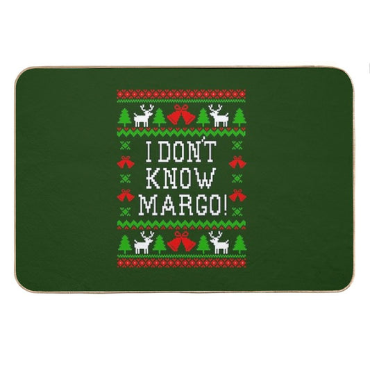 I Don't Know Margo! Christmas Vacation Quote - Ugly Christmas Sweater Style Bath Mat