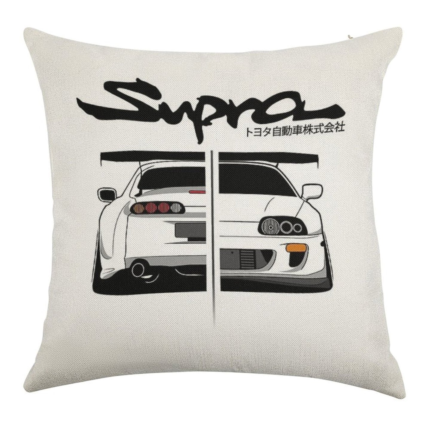 Toyota Supra MK IV - CarCorner Linen Throw Pillow Cover