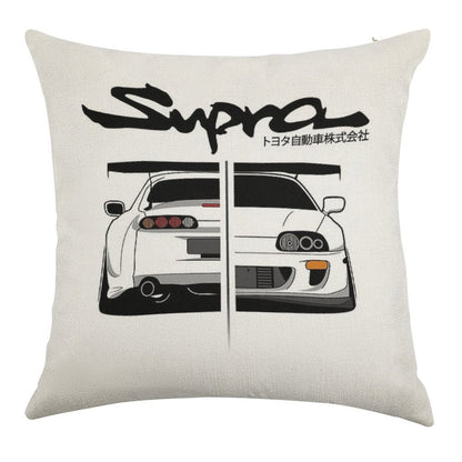 Toyota Supra MK IV - CarCorner Linen Throw Pillow Cover