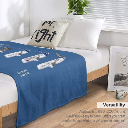 Airbus A350 Test Aircraft Fleet Illustration Throw Blanket